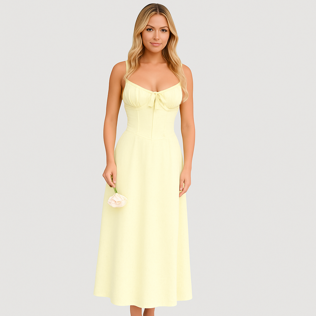 Elara – Elegant maxi-wrapkjole med spaghettistropper