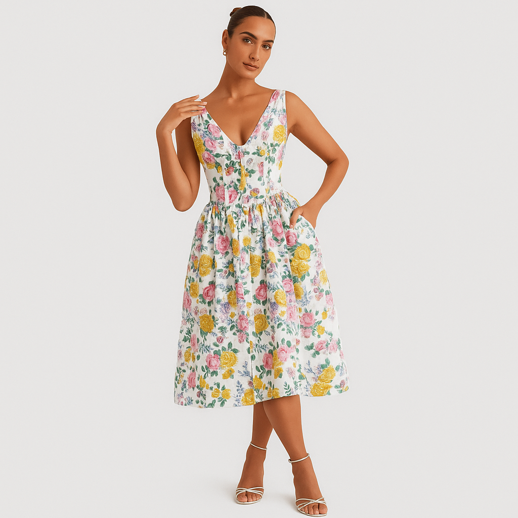Alena – Elegant og flatterende sommerkjole