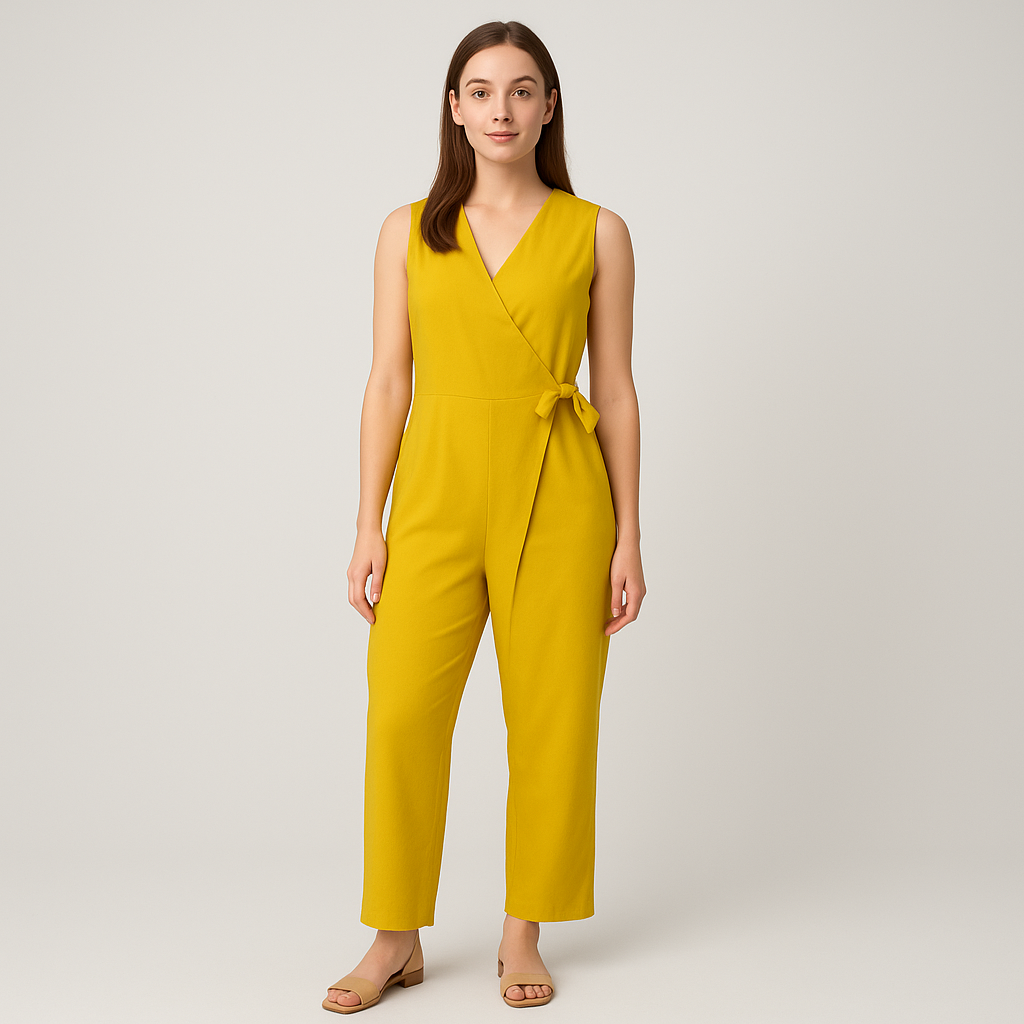 Ærmeløs Aurora Jumpsuit med integreret knudedetaljer – Elegant outfit i ét stykke
