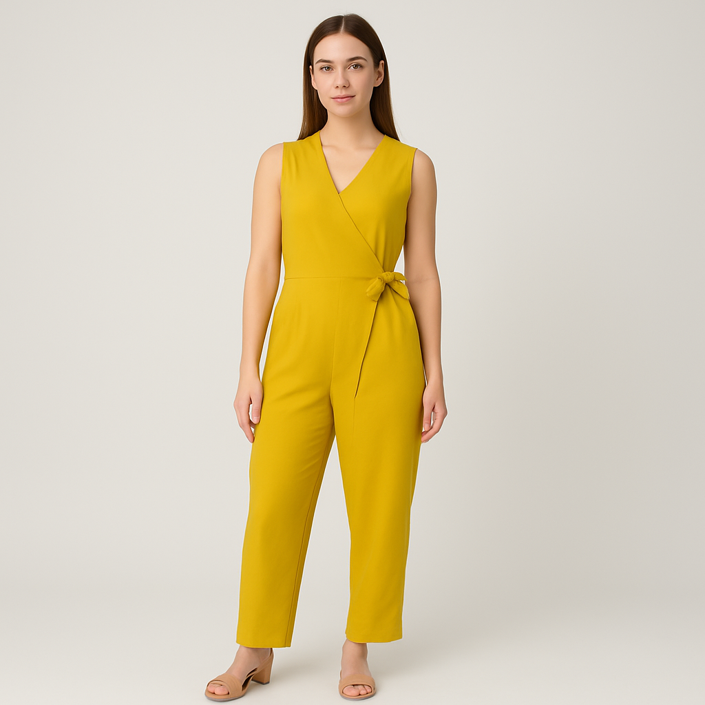 Ærmeløs Aurora Jumpsuit med integreret knudedetaljer – Elegant outfit i ét stykke