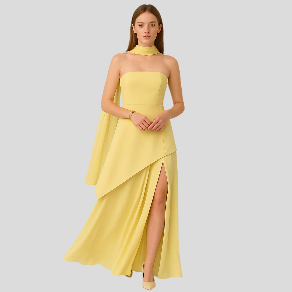 Aurora stropløs asymmetrisk aftenkjole – Elegant formel kjole