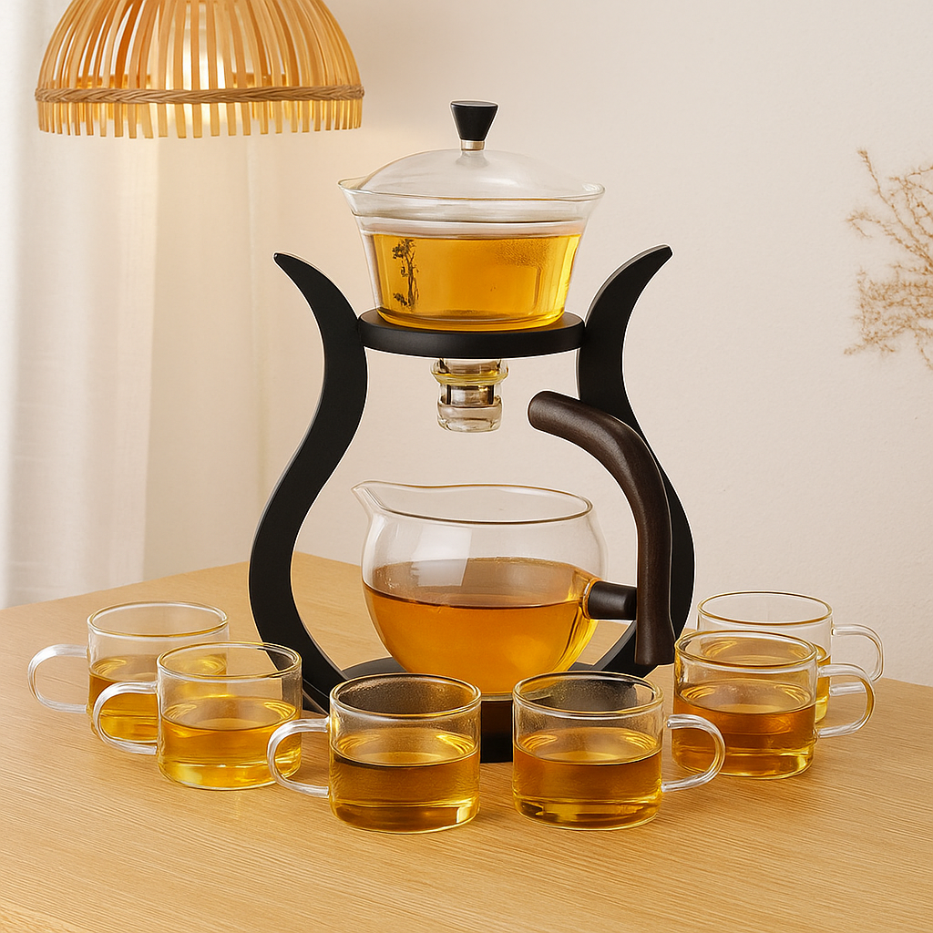 BrewMuse drypfrit tekandesæt i glas – Magnetisk tud og ergonomisk håndtag