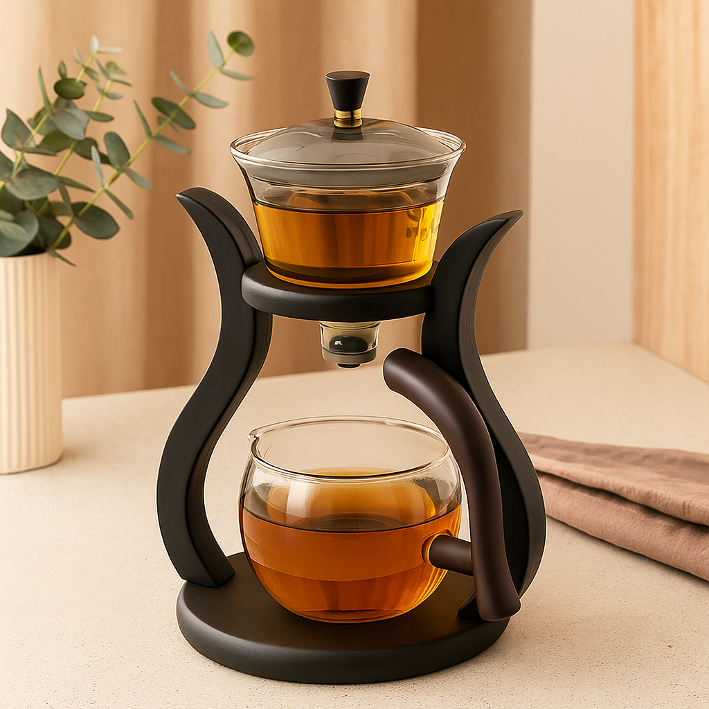 BrewMuse drypfrit tekandesæt i glas – Magnetisk tud og ergonomisk håndtag