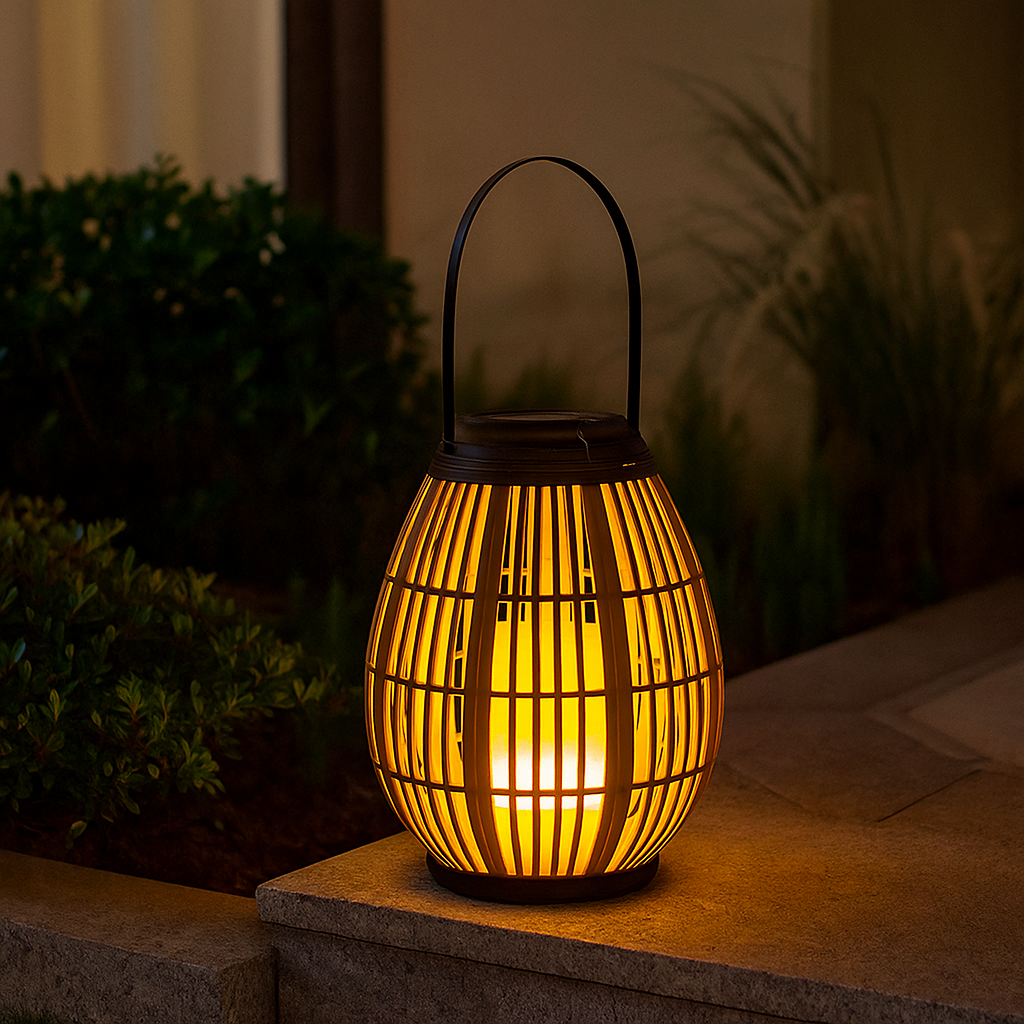 SunWeave Solar Rattan Lanterne – Elegant Belysning til Udendørs Atmosfære