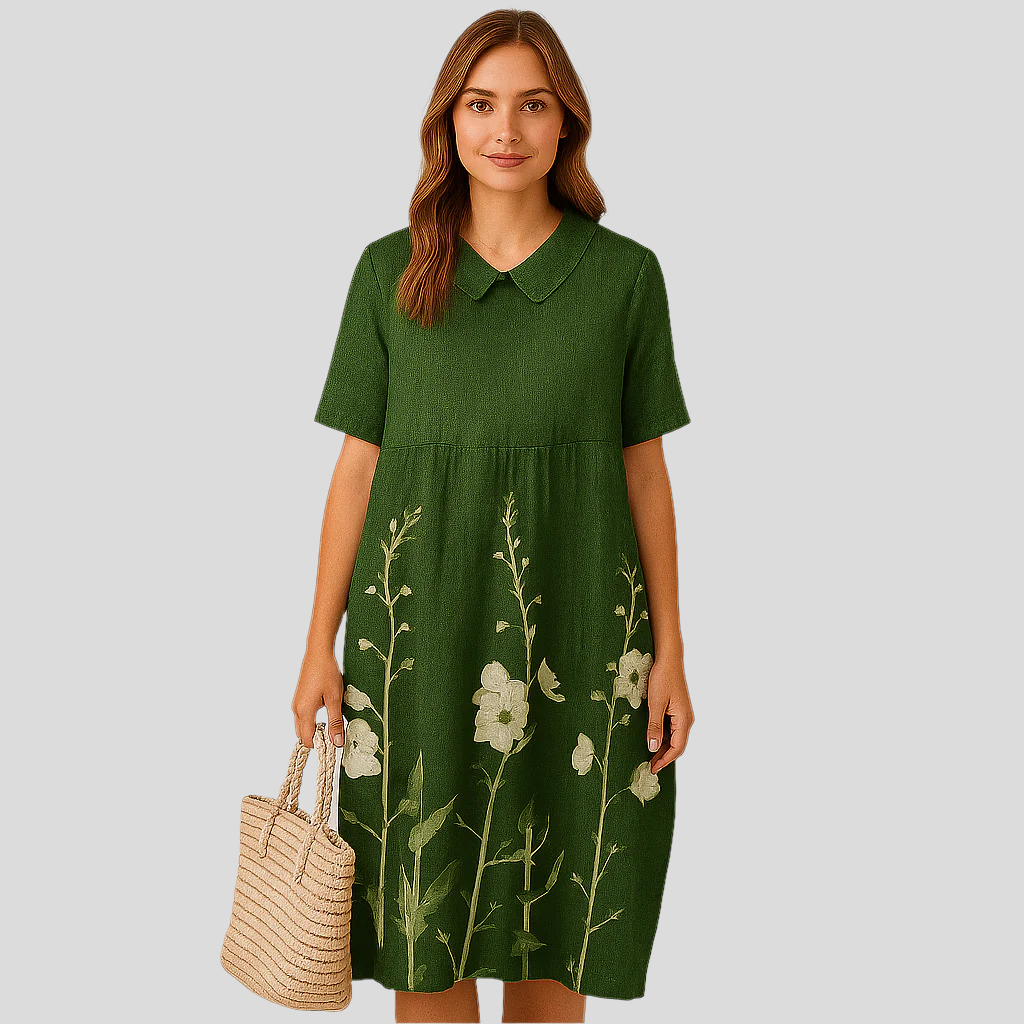 Elena Bloom Casual Midi-kjole – Blomstret let kjole til sommerens elegance