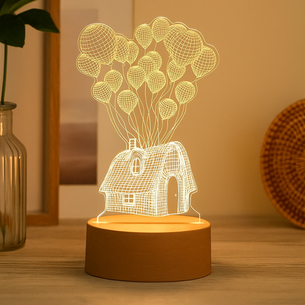 SkyGlow 3D Ballonhus LED Natlampe – USB-drevet omgivende lys