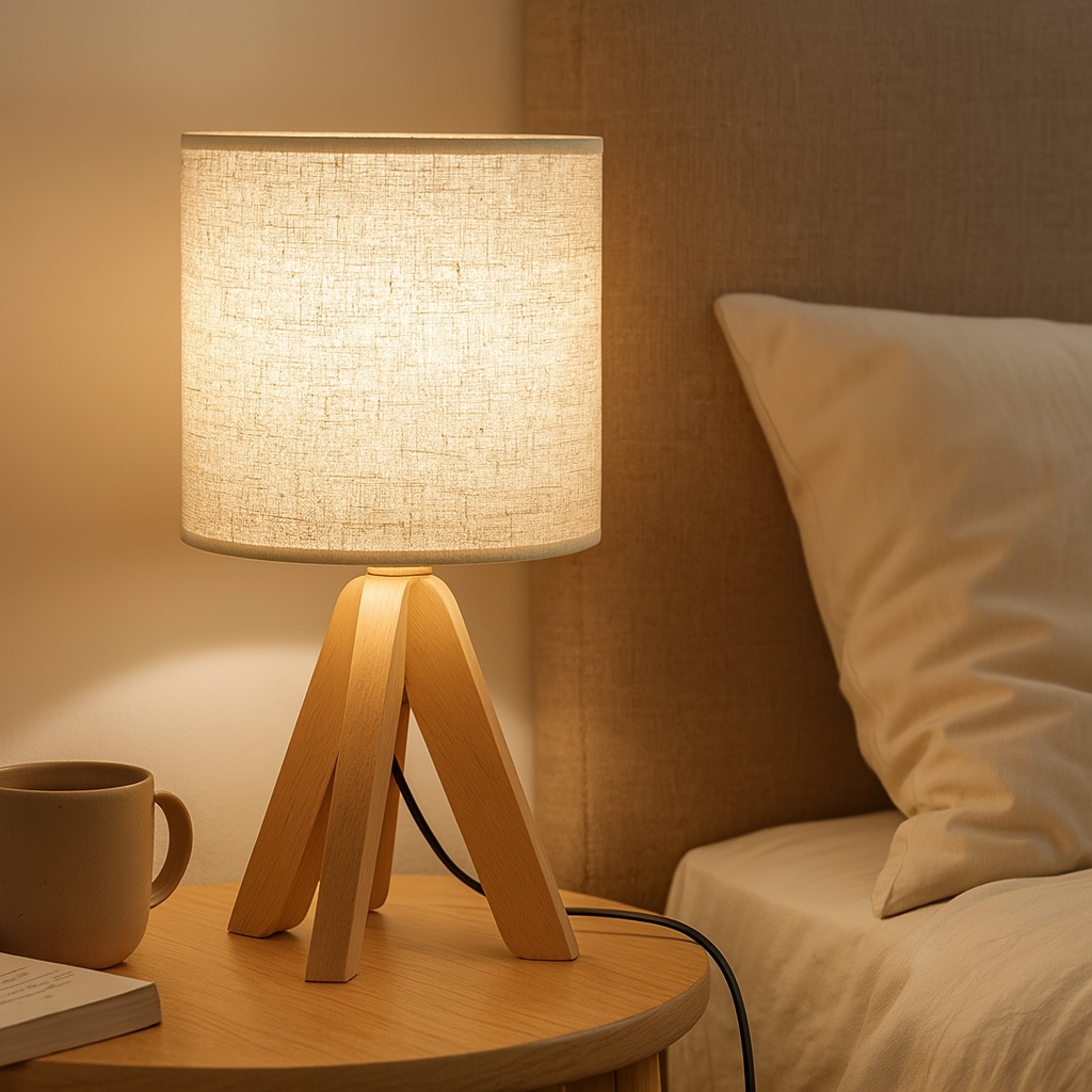 Clarest | Moderna trælampe med linningsskærm