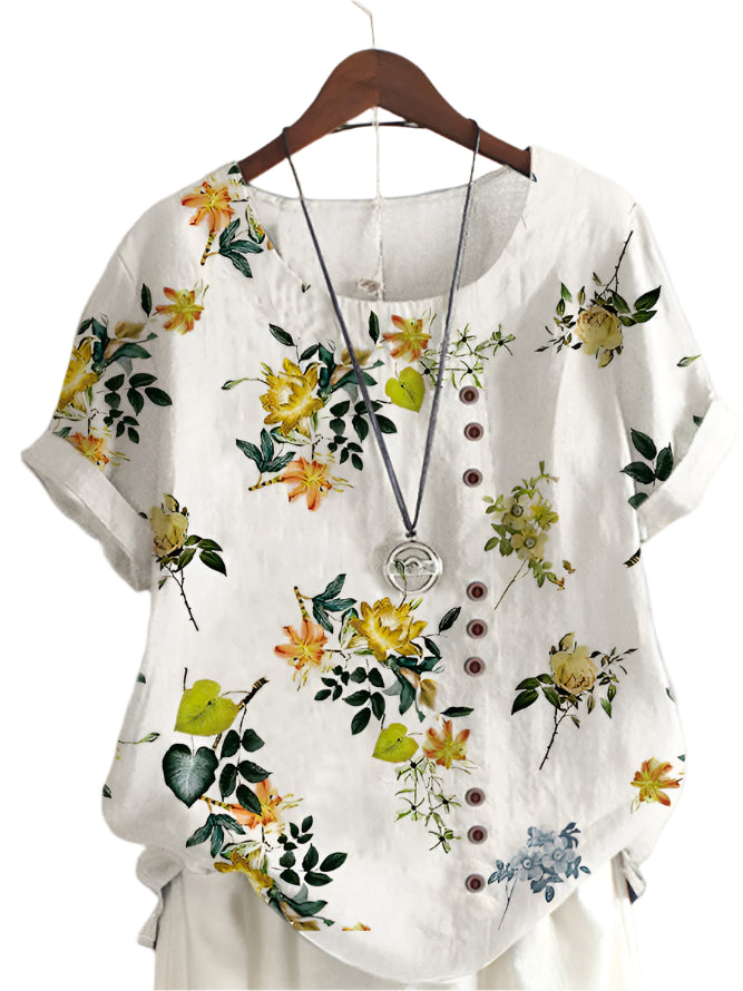 Elora - Elegant skjorte med blomsterprint til kvinder