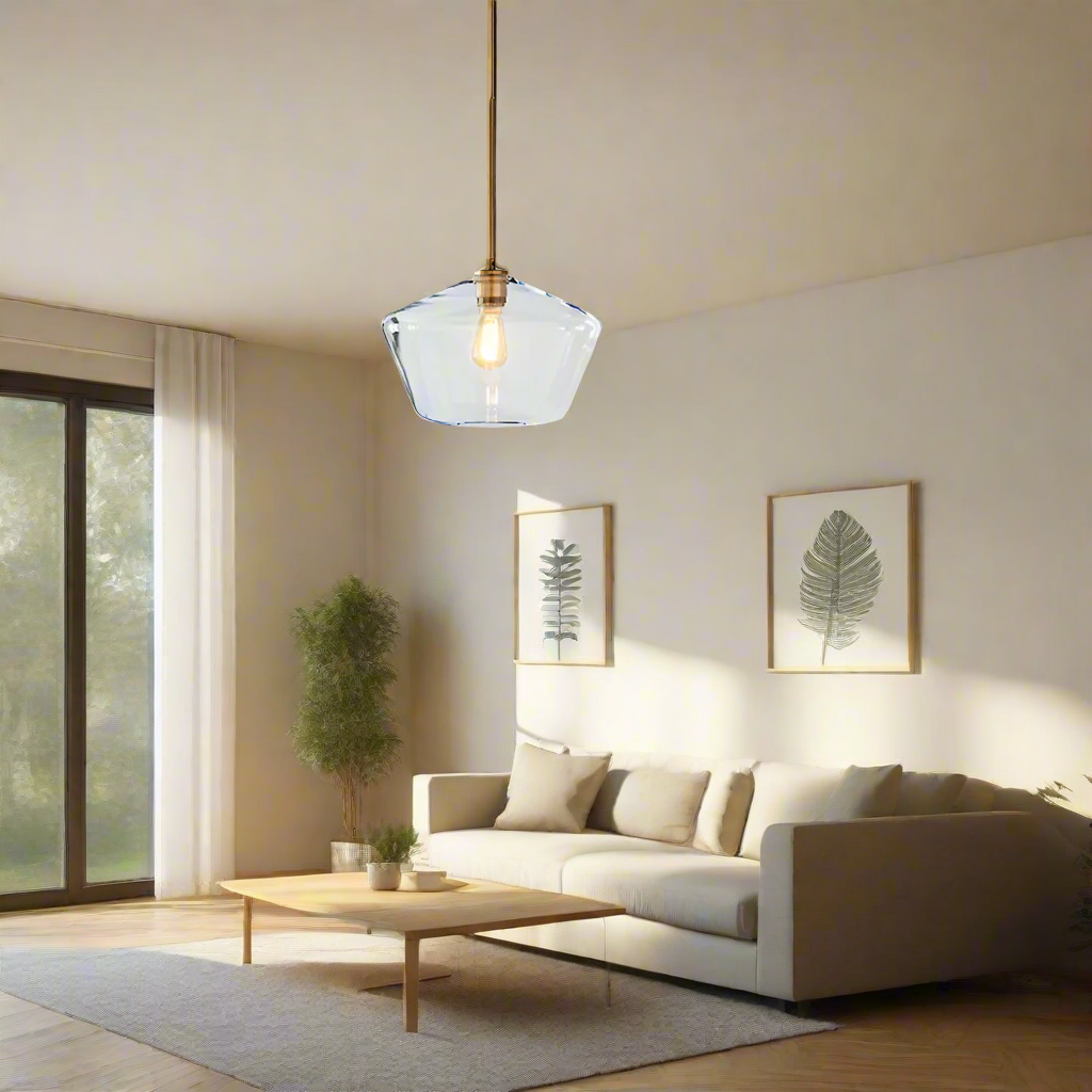 LumaGlow - Elegant pendel i klart glas med messingfinish