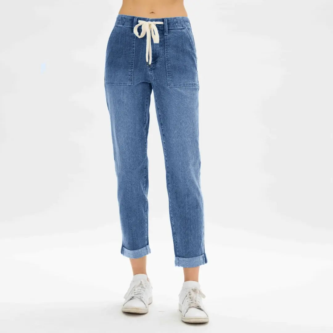 Ella - Denim joggers med super stretch