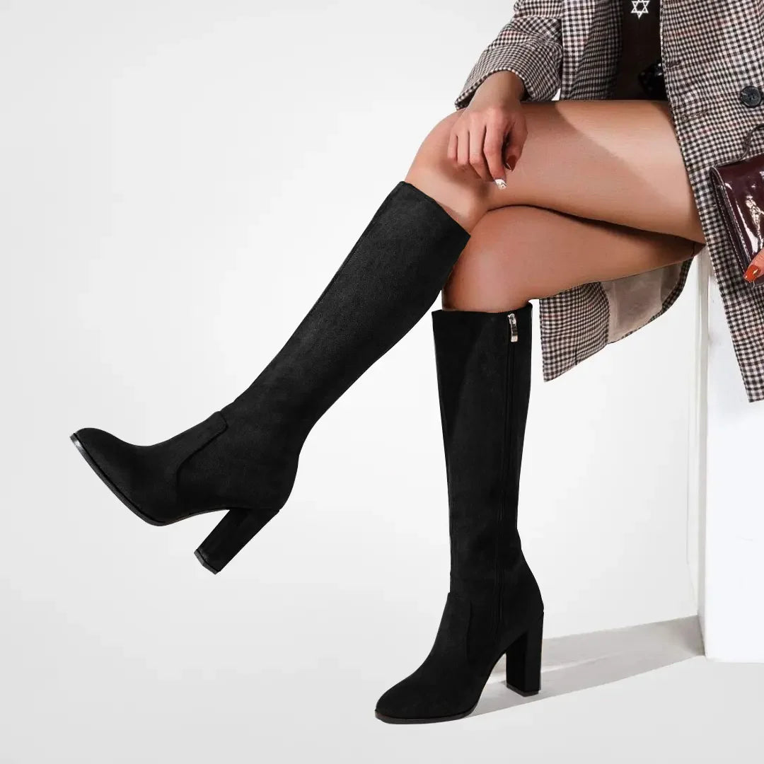 Elizabeth - Elegante højhælede knæhøje støvler