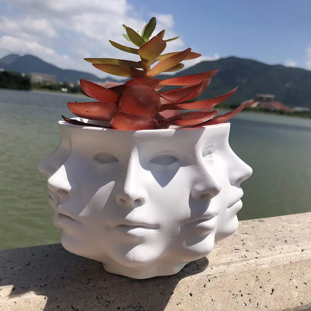 ArtFace 3D Keramisk Plantekrukke – Moderne Ansigtsdesign Potte