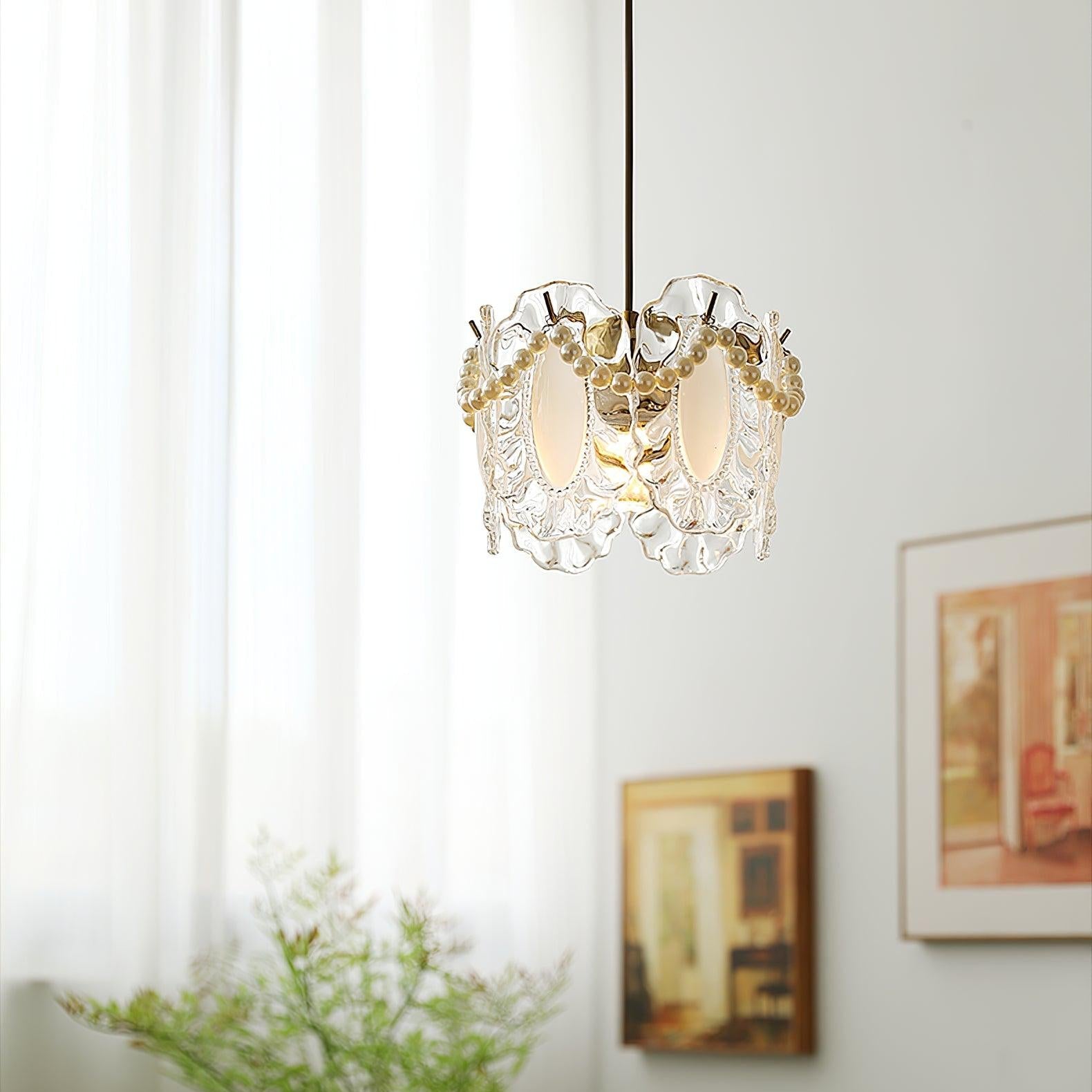 Aurora Vintage Pendellampe med Blomsterdetaljer