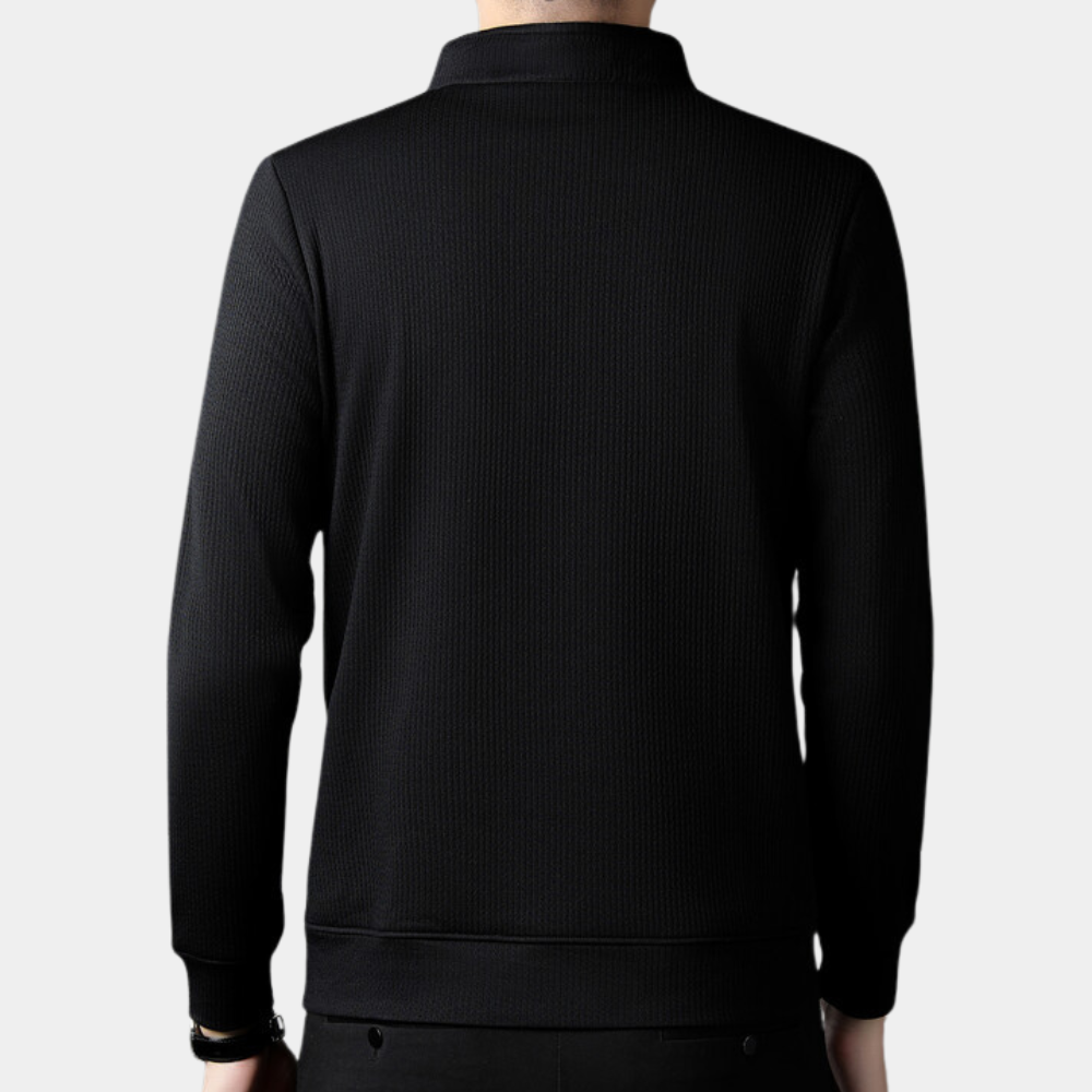 Martin Slankende Herre-Pullover med Kvadret Lynlås – Komfort og Stil i Ét