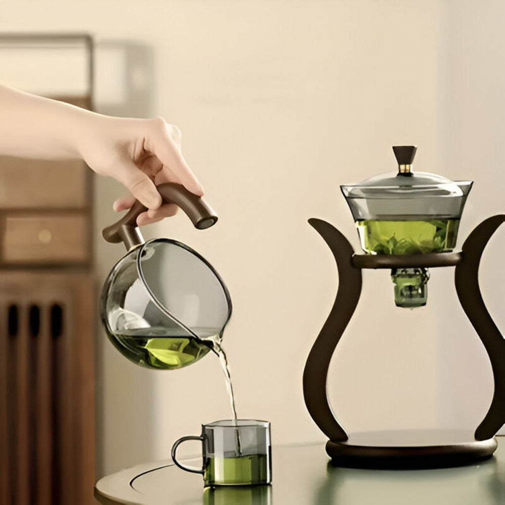 BrewMuse drypfrit tekandesæt i glas – Magnetisk tud og ergonomisk håndtag