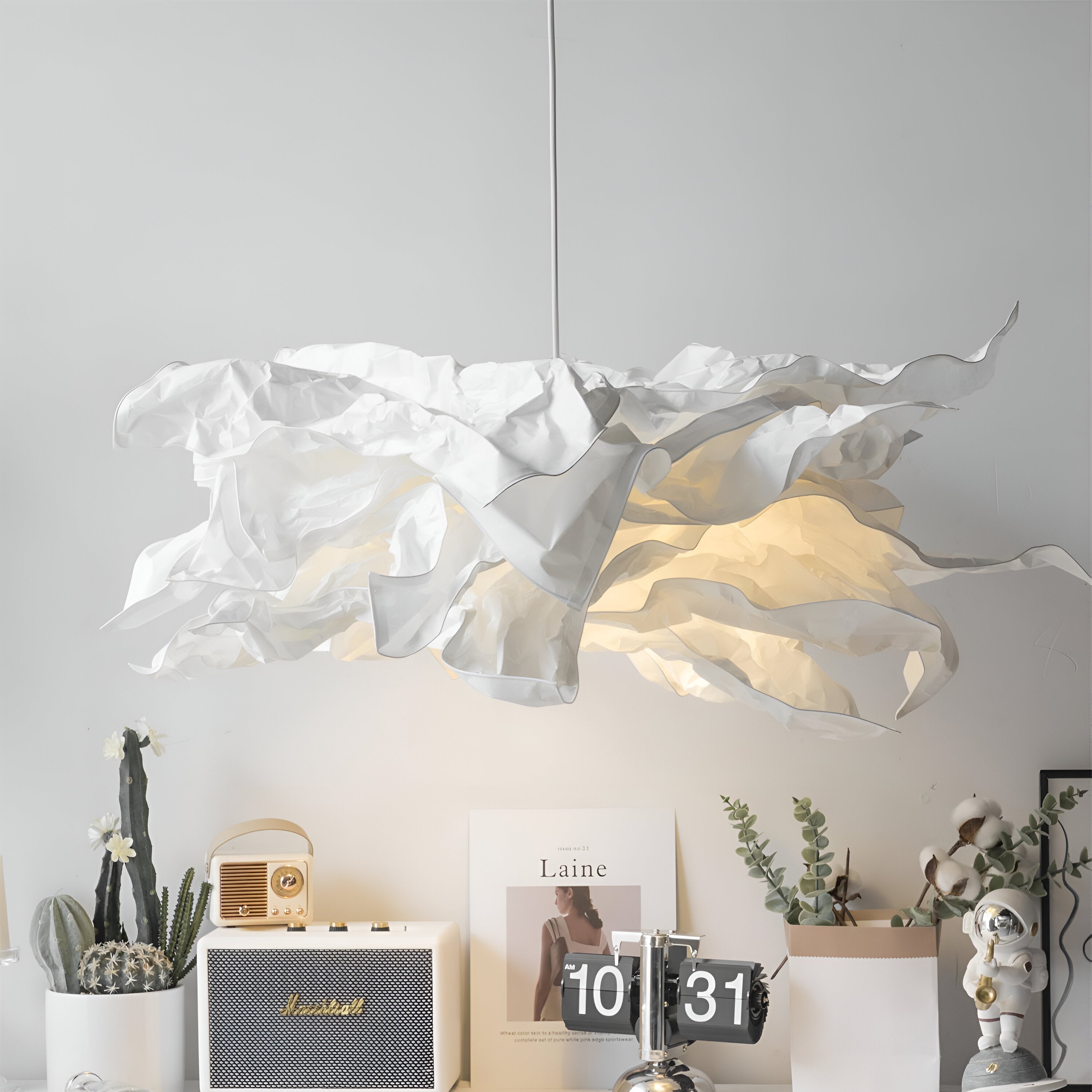ShadeGlow Tilpasselig Pendellampe med Skulptureret Pap skygge Design