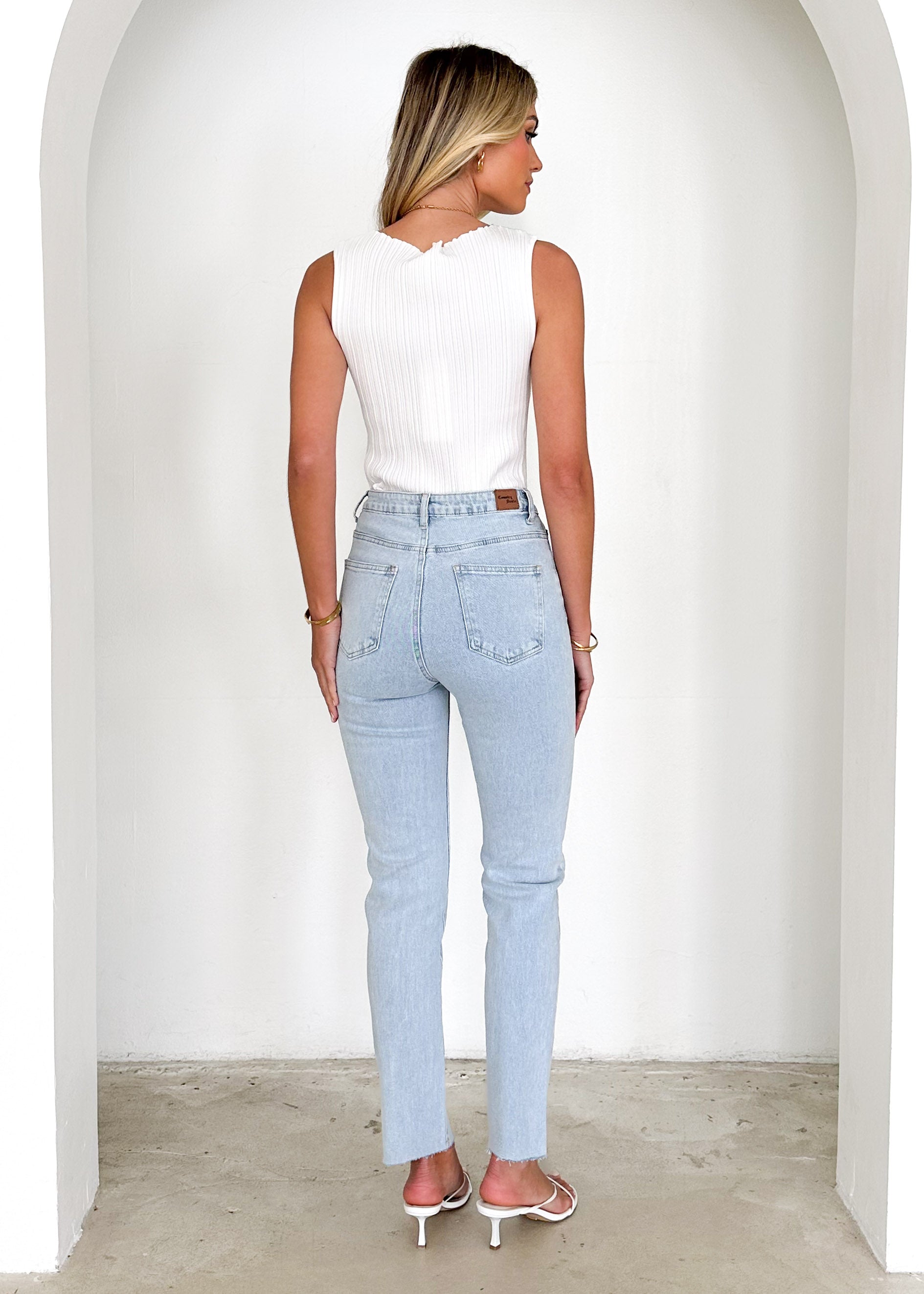 Isabella Højtaljede Slim Fit Jeans med Lommer