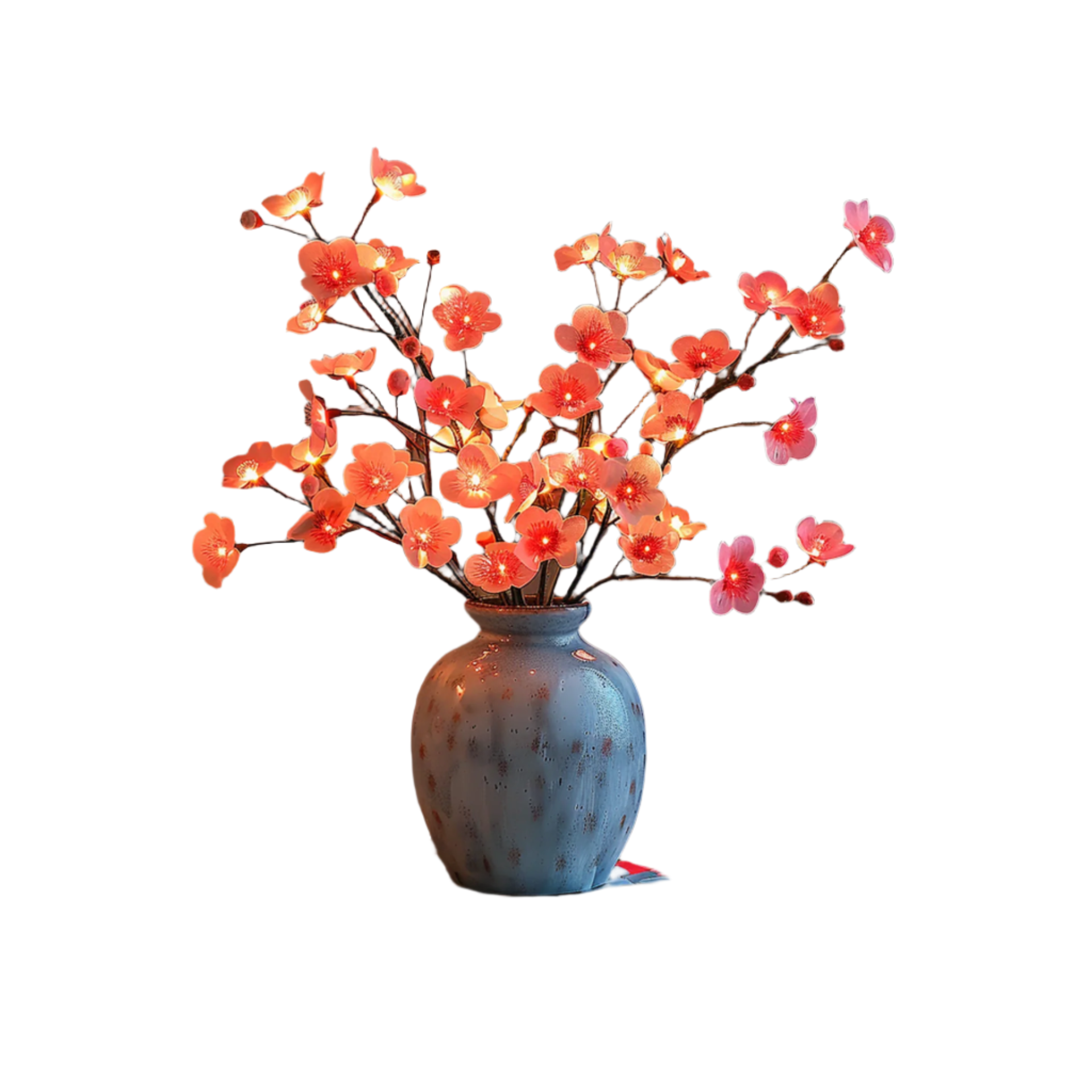 LumiFlor - LED blomster-guirlande med realistiske blade og batteridrevne lys