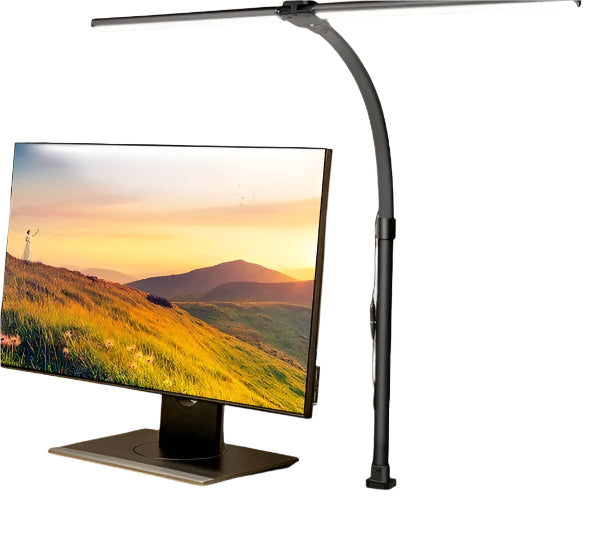 FlexiGlow LED-skrivebordslampe med dobbelt hoved
