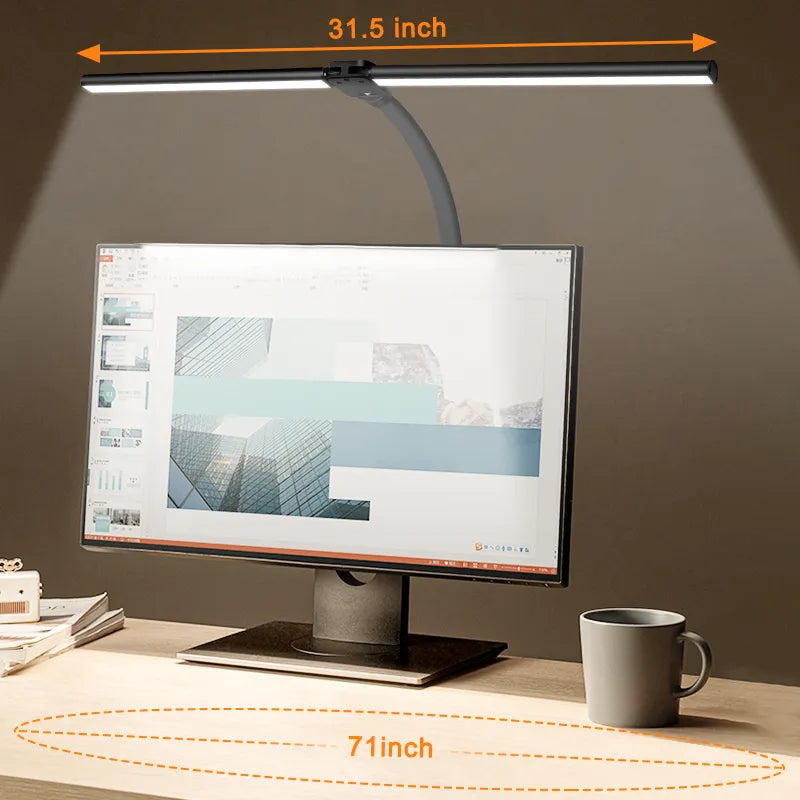 FlexiGlow LED-skrivebordslampe med dobbelt hoved