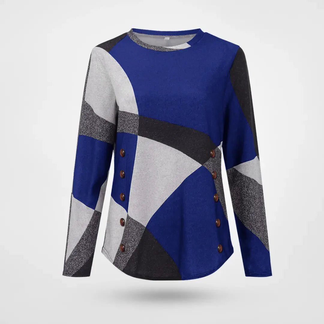 Megan - Elegant og hyggelig løs geometrisk sweater