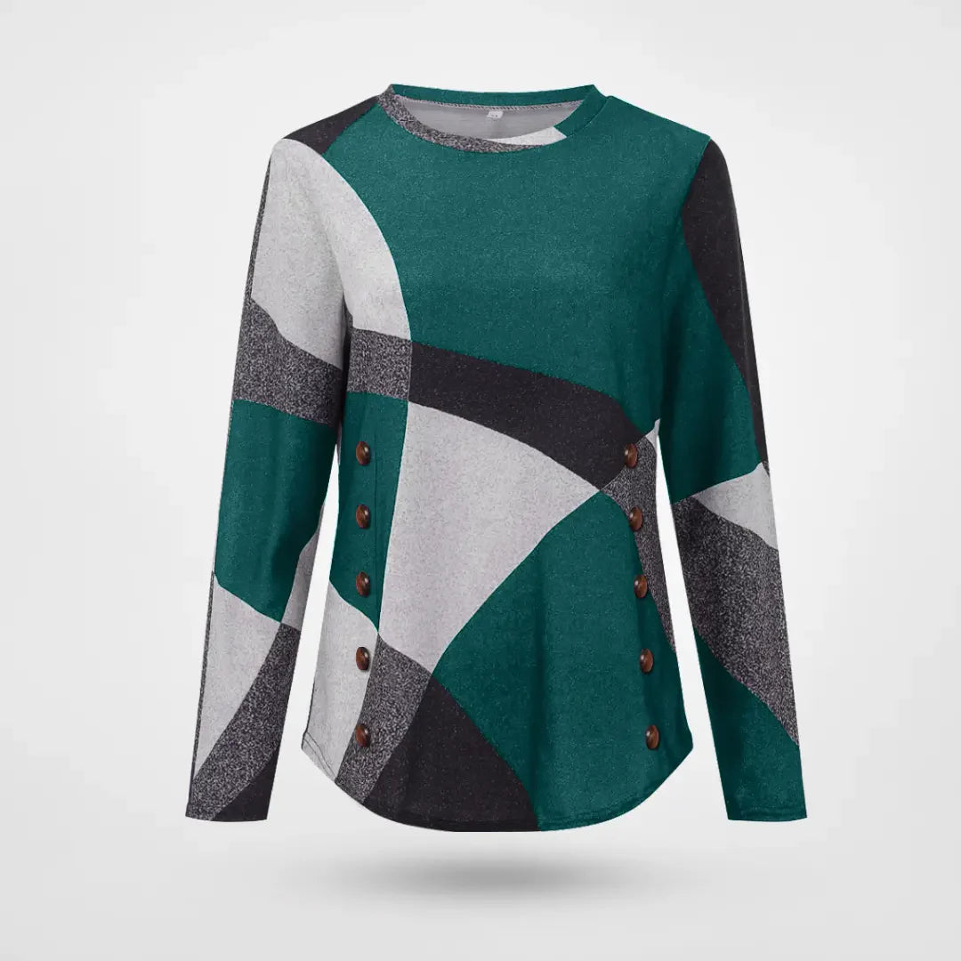 Megan - Elegant og hyggelig løs geometrisk sweater