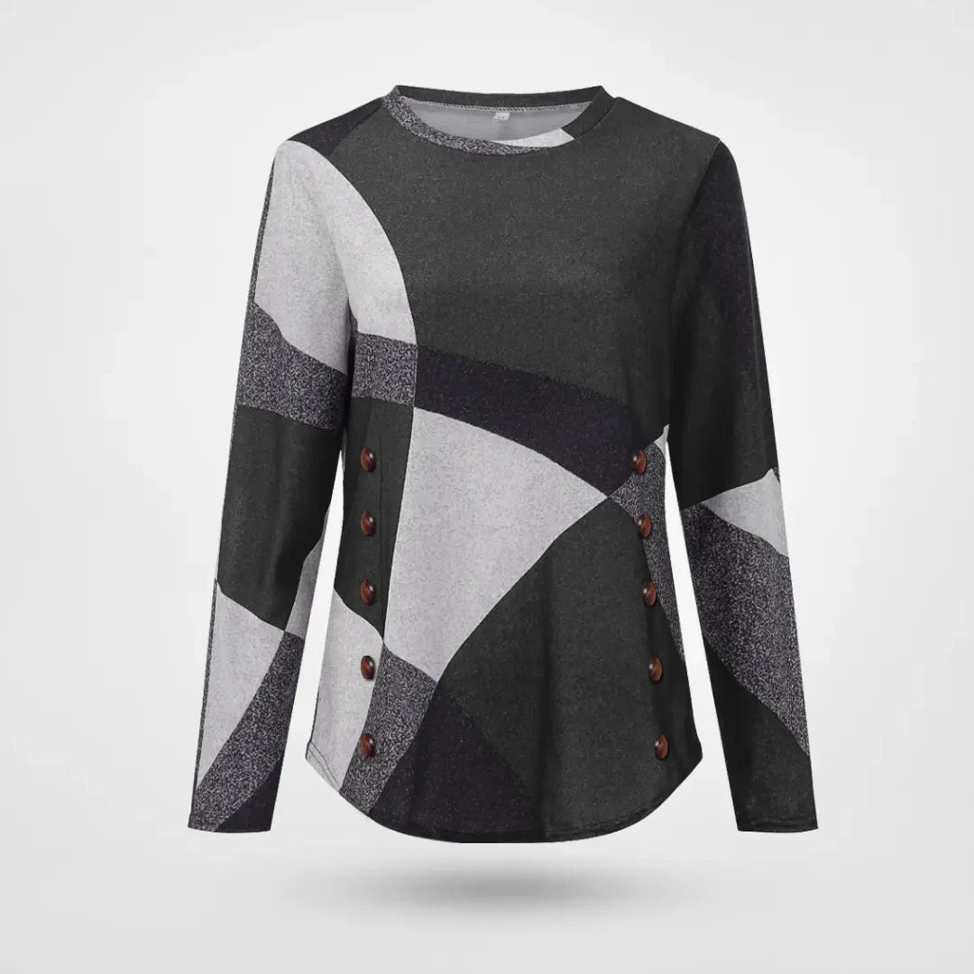 Megan - Elegant og hyggelig løs geometrisk sweater