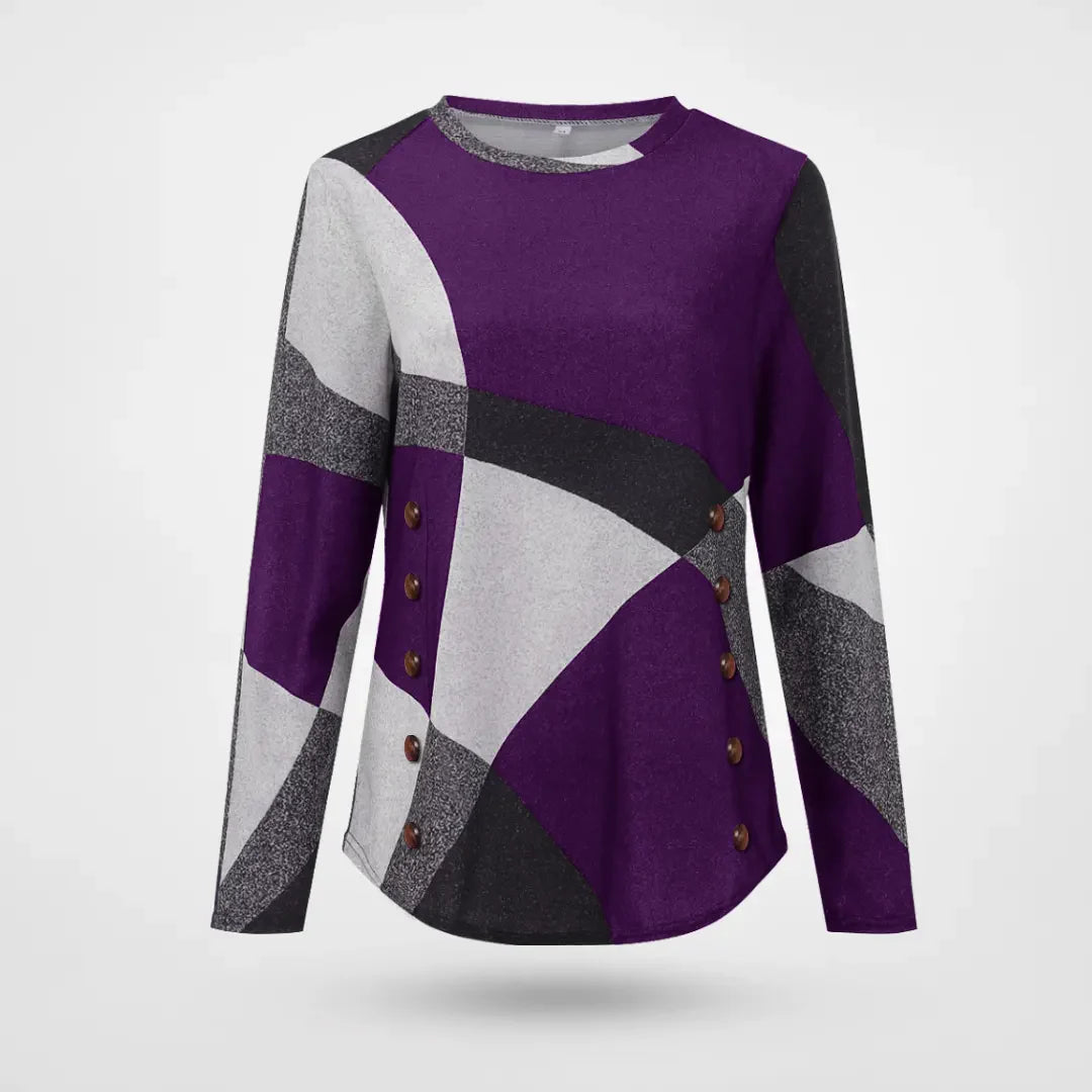 Megan - Elegant og hyggelig løs geometrisk sweater