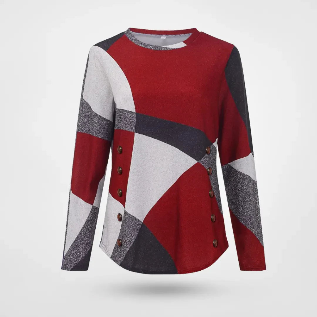 Megan - Elegant og hyggelig løs geometrisk sweater