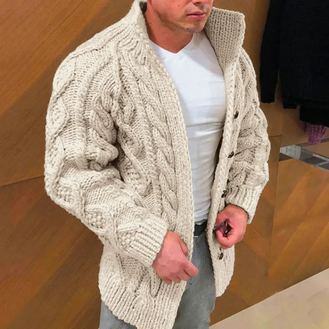 Alex - Hyggelig chunky strik cardigan sweater