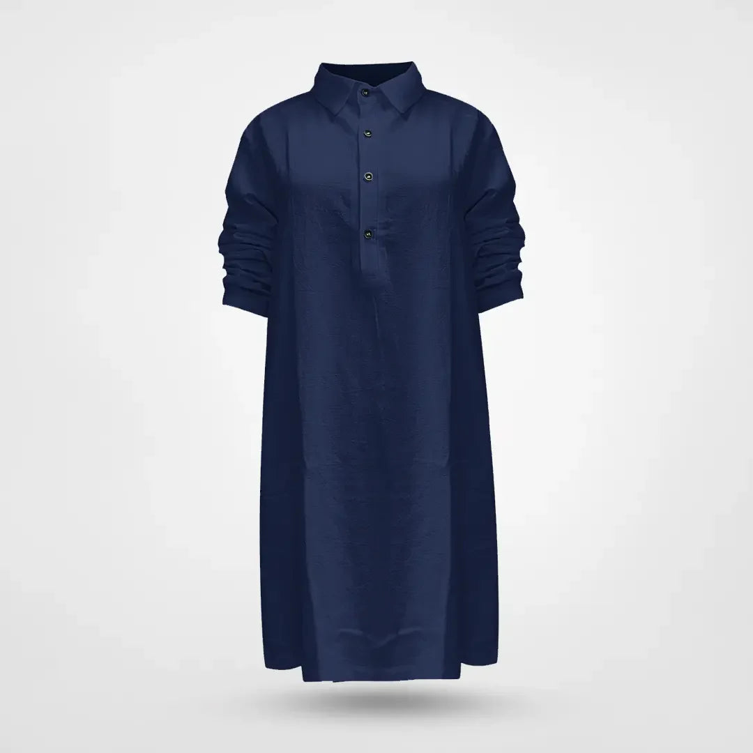 Sophia – Elegant kjole med knapper og lange ærmer