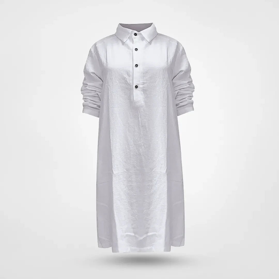 Sophia – Elegant kjole med knapper og lange ærmer