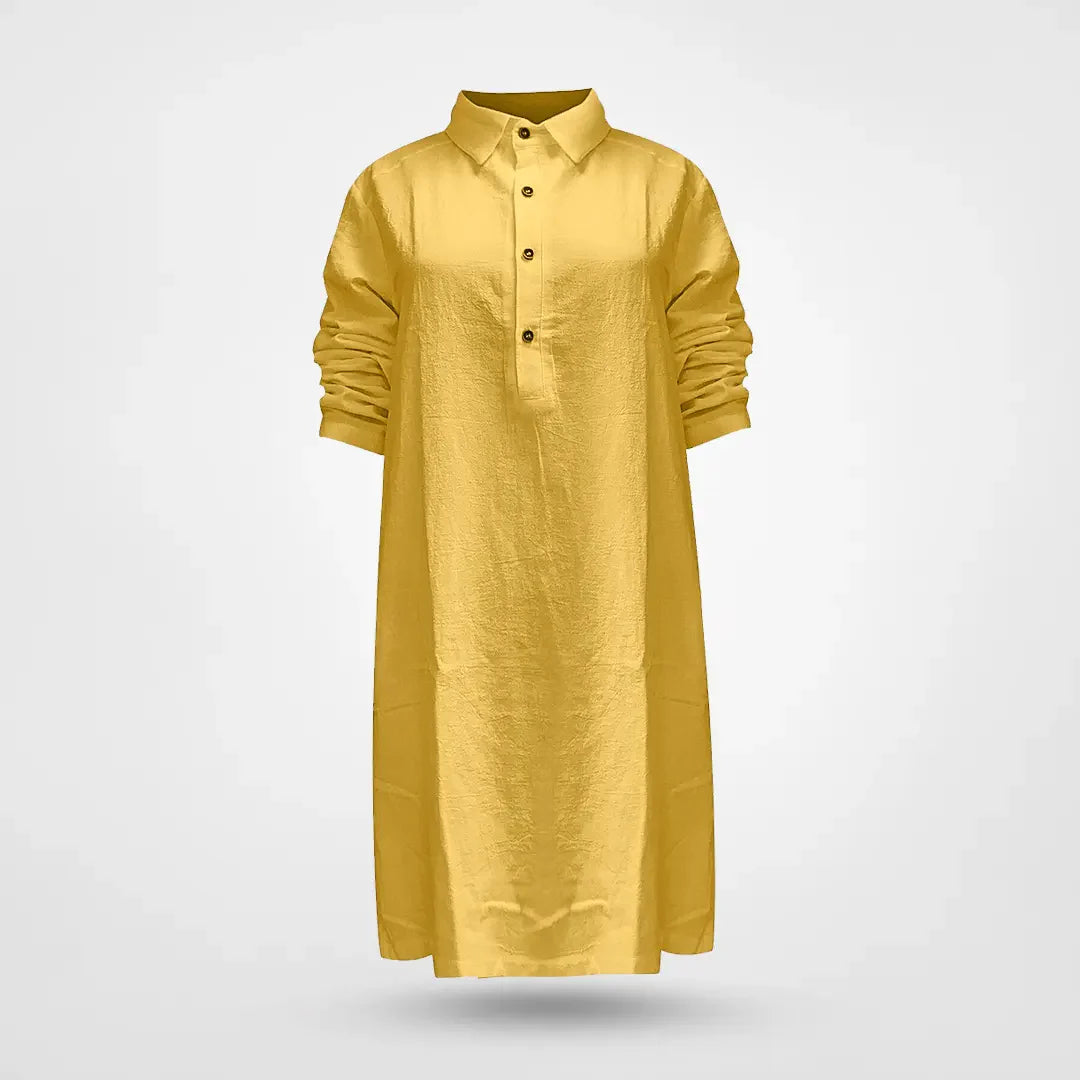 Sophia – Elegant kjole med knapper og lange ærmer