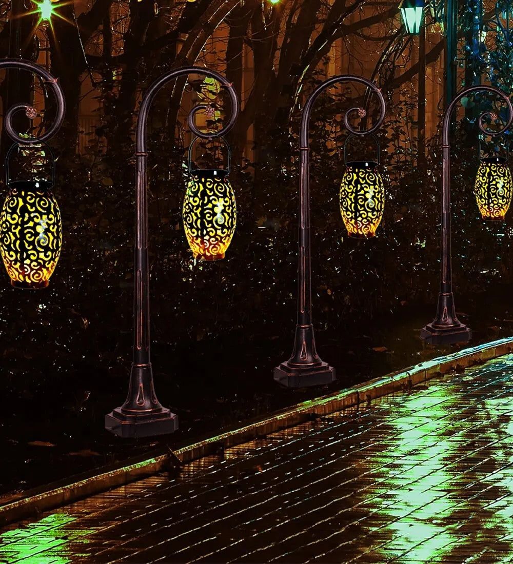 SolarLuxe – Elegant Solarlaterne med Varmt LED-Lys til Udendørs Belysning
