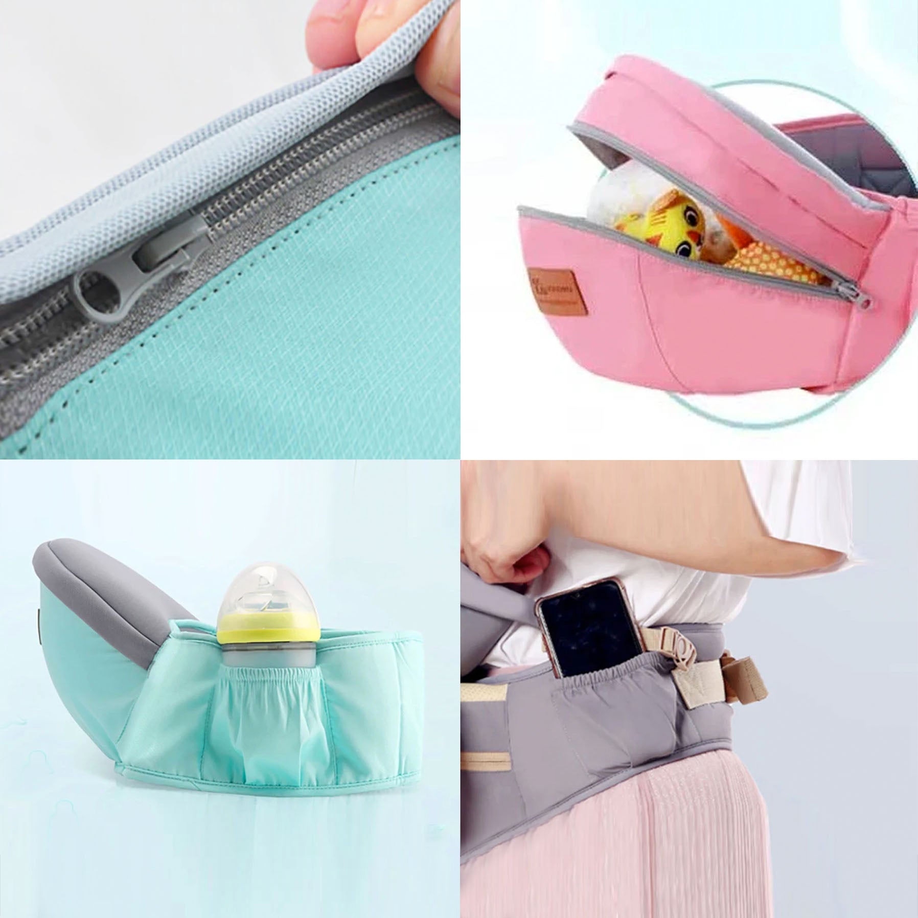 BabyGrip Ergonomisk Hoftebærer med Bælte til Babyer og Småbørn