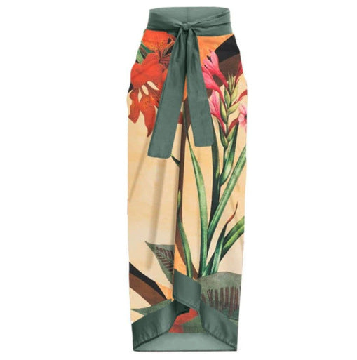 Dalia - Blomstret badedragt med matchende sarong