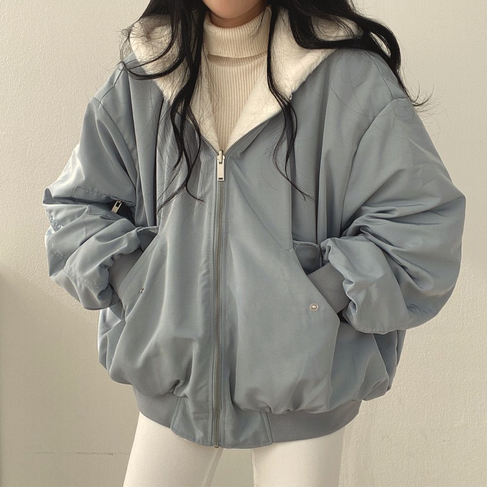 Melanie - Vendbar oversized hættetrøjejakke