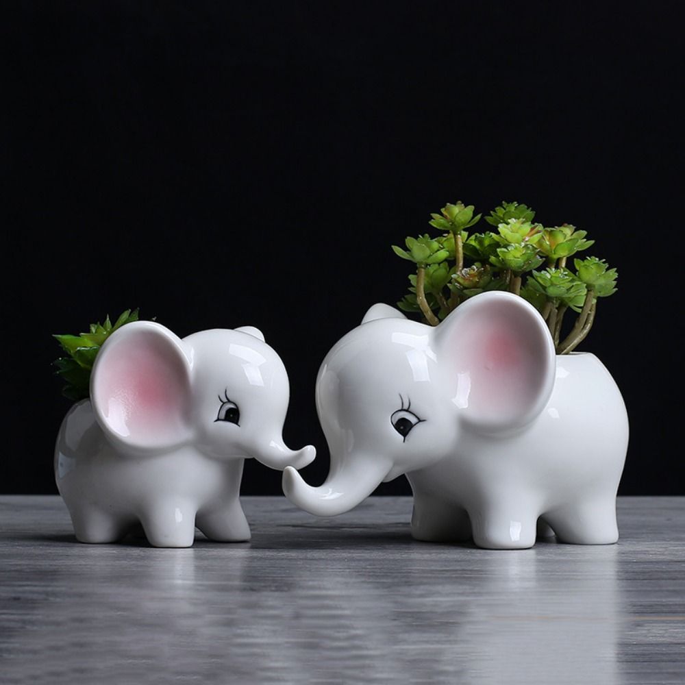 ElephantElegance Skulptural Planter – Moderne Dekorativt Elefantinspireret Design