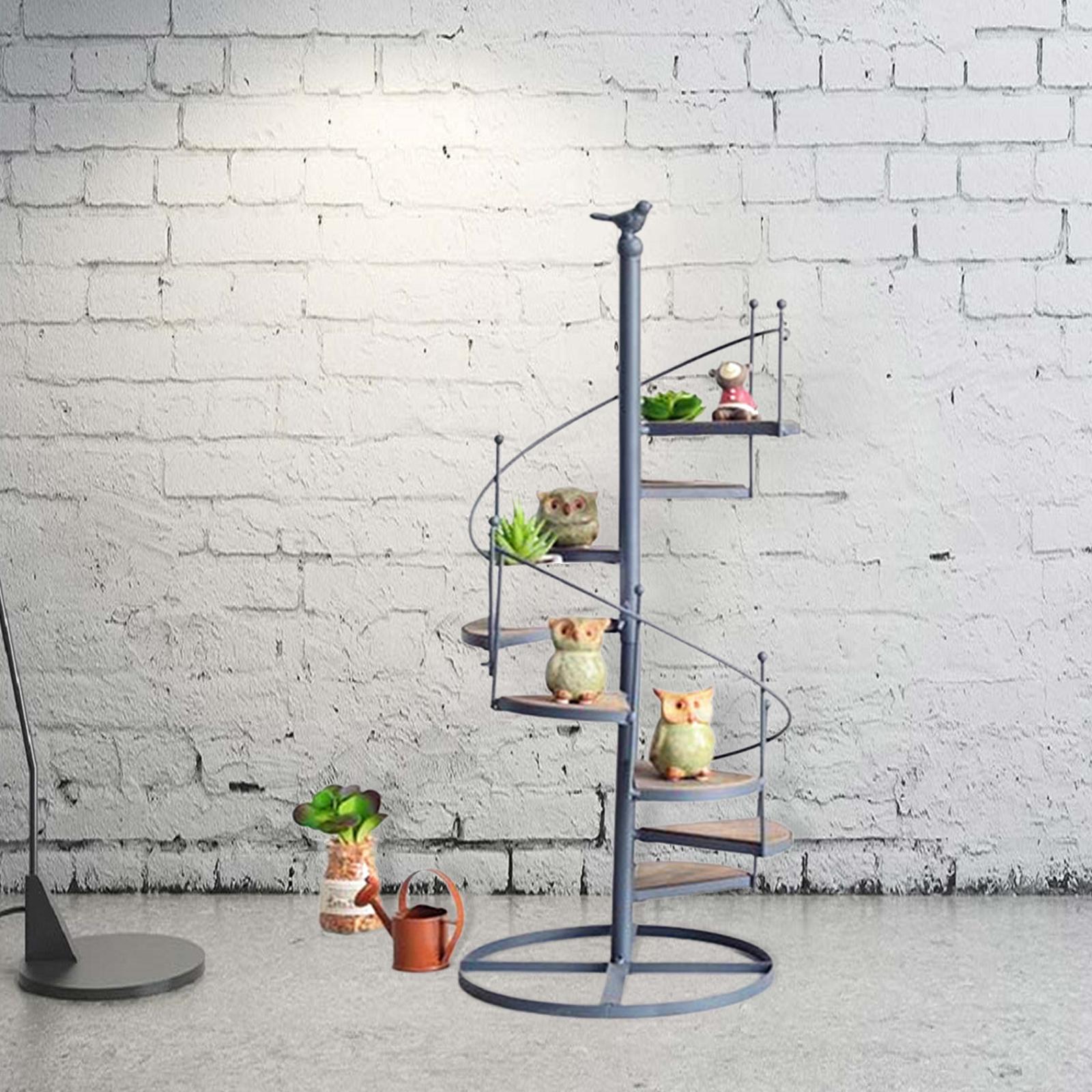 SpiraBloom Tiered Plant Stand – Elegant spiralformet plantestander til altanhaver