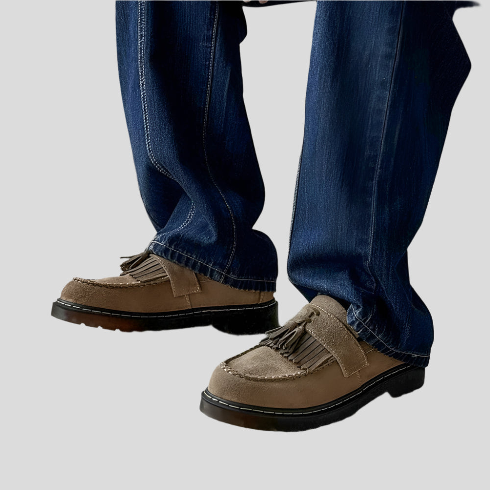 Velano Herre-loafers med kvaster i ruskind – Klassisk slip-on elegance