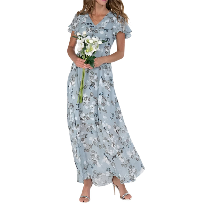 Sofie – Lang Sommerkjole med Blomstermønster