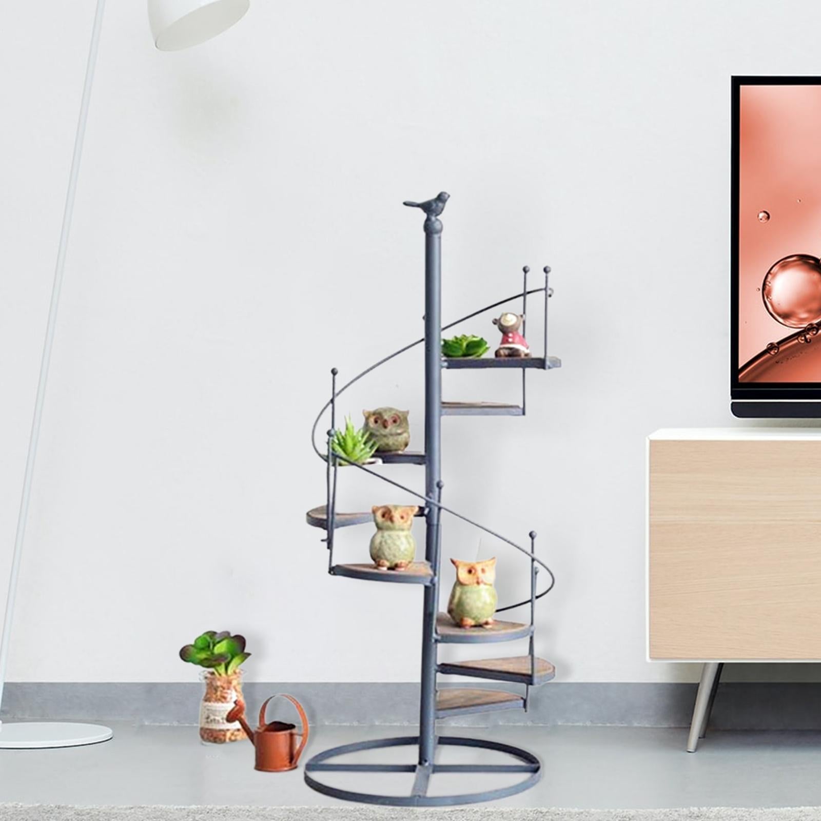 SpiraBloom Tiered Plant Stand – Elegant spiralformet plantestander til altanhaver