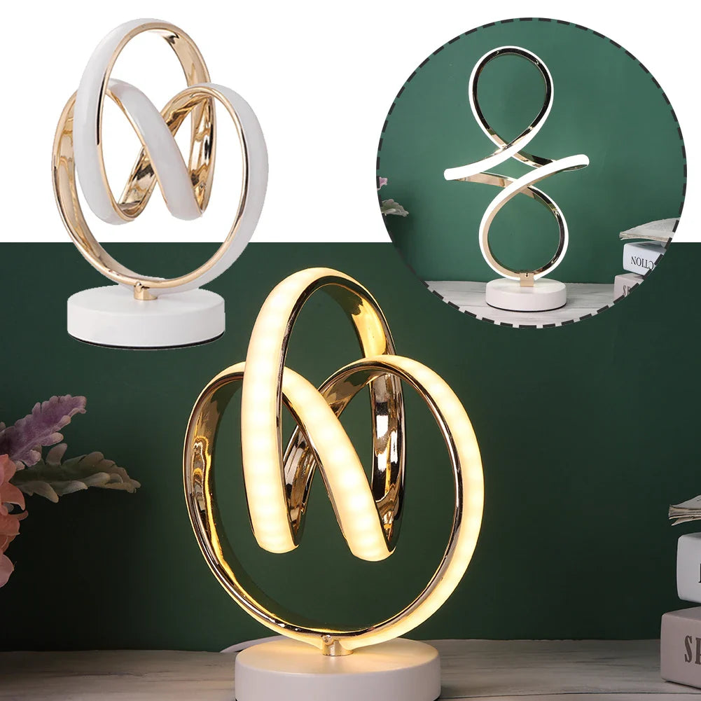 ArcGlow – Buet Minimalistisk LED-bordlampe med Slank Bue til Moderne Rum