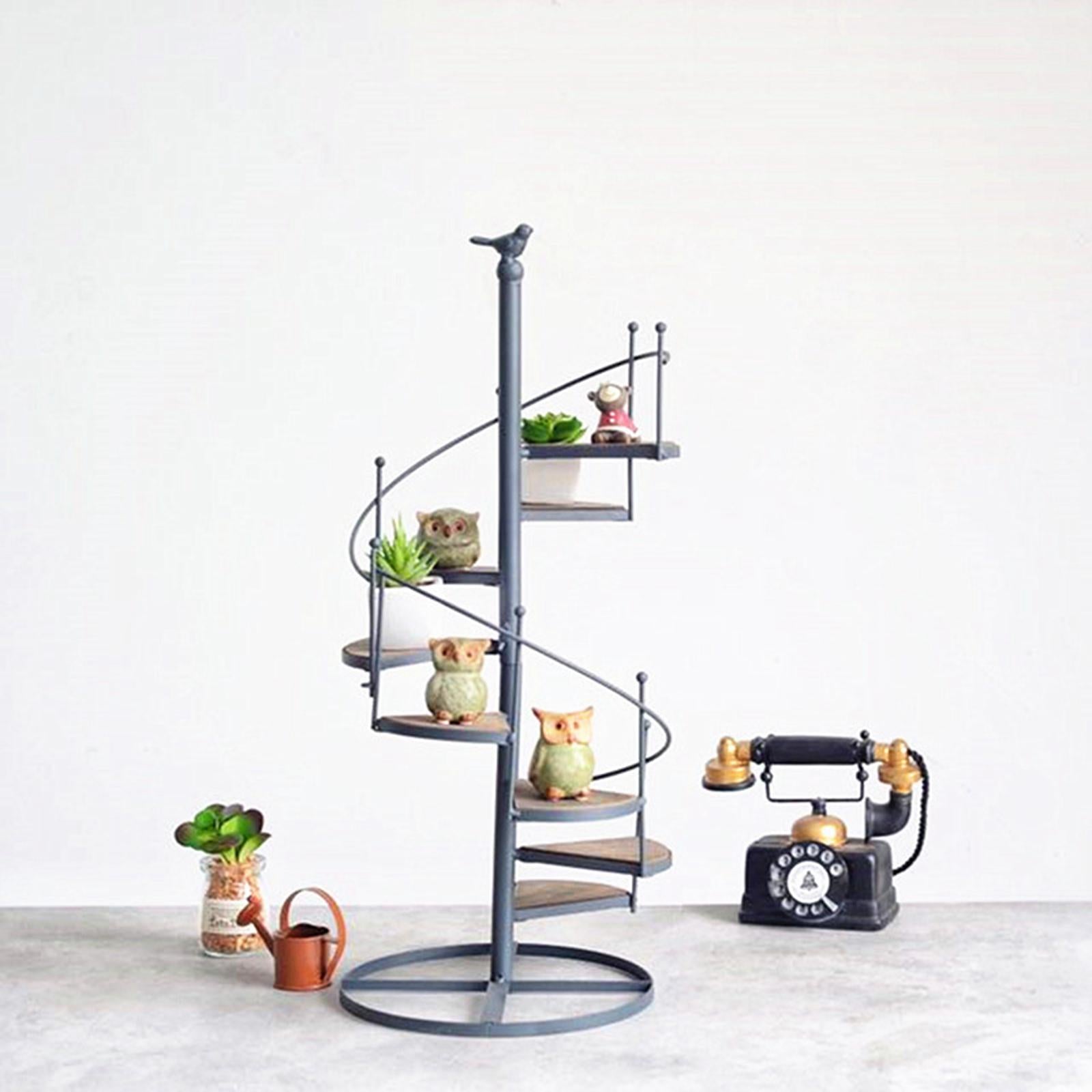 SpiraBloom Tiered Plant Stand – Elegant spiralformet plantestander til altanhaver