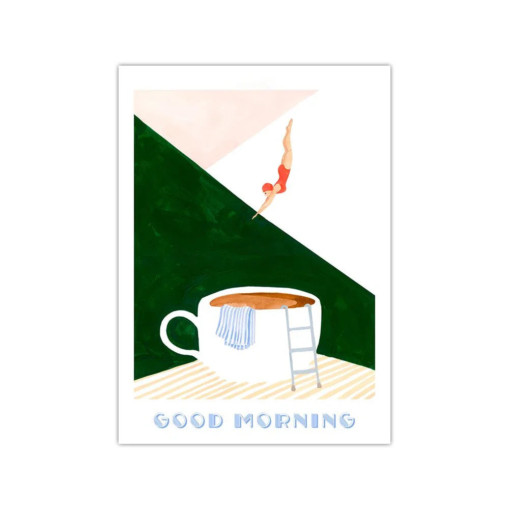 MugDive - Fantasifulde kunstplakater inspireret af kaffe