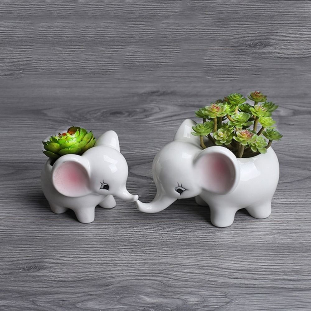 ElephantElegance Skulptural Planter – Moderne Dekorativt Elefantinspireret Design
