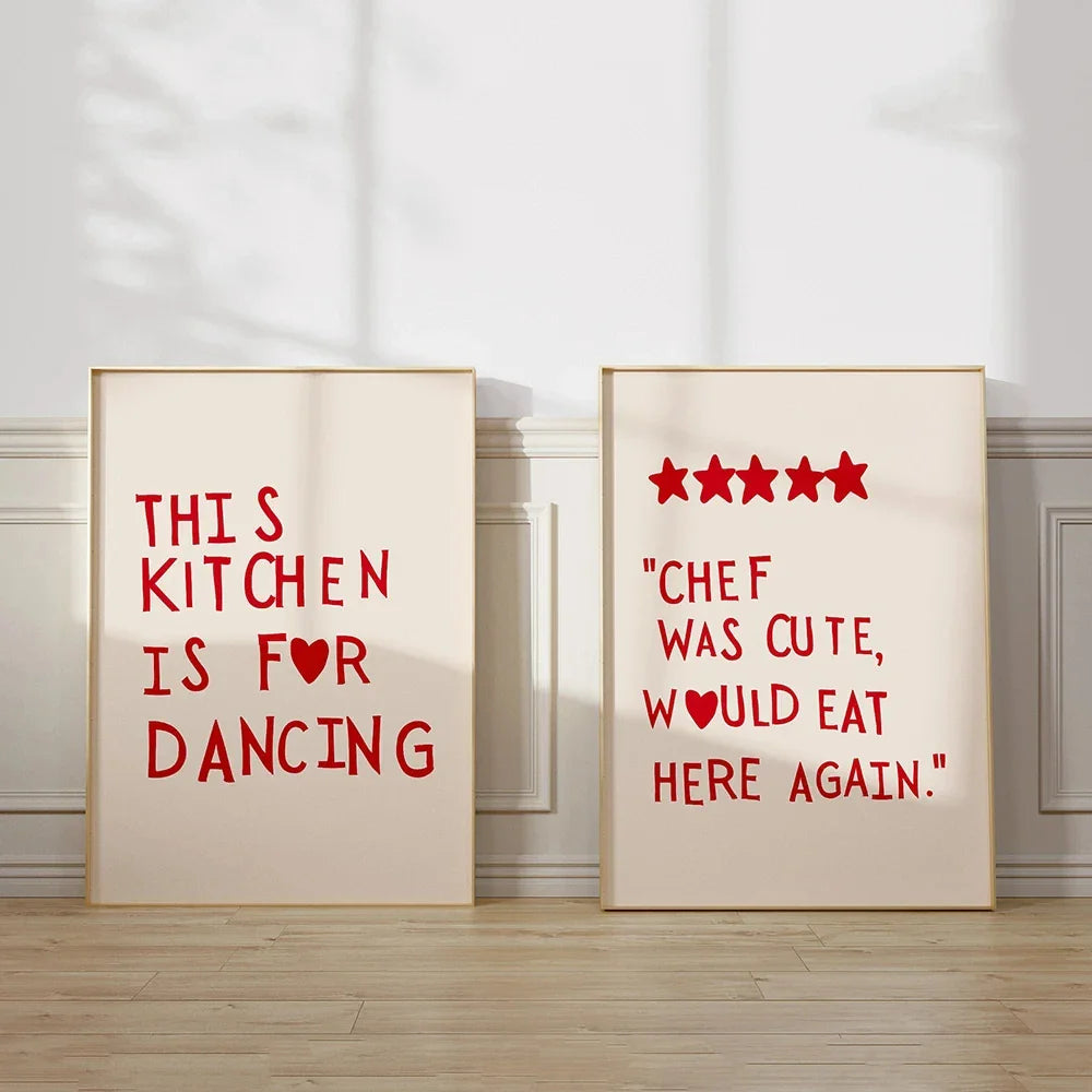KitchenWhimsy - Legesyg vægdekoration med madplakater