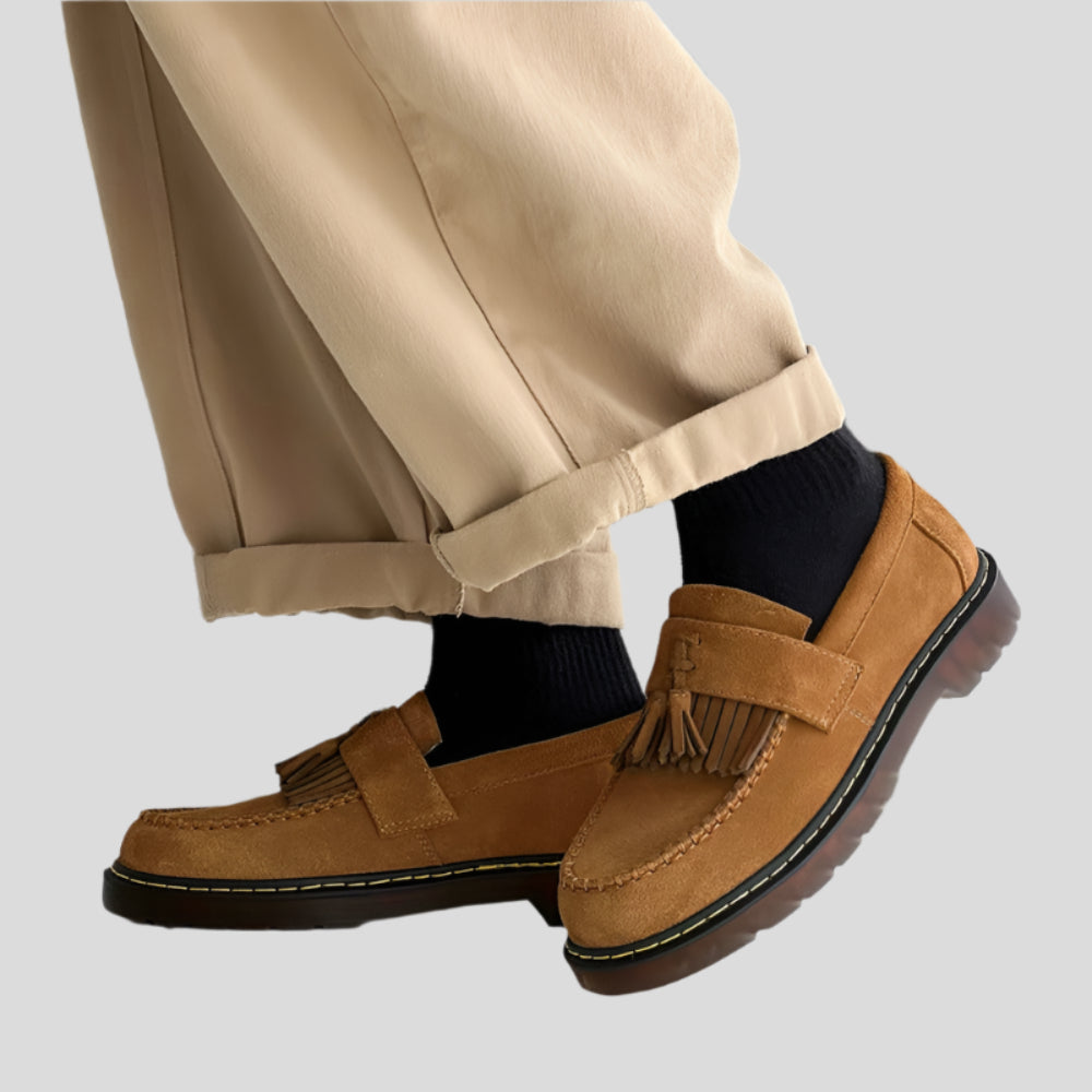 Velano Herre-loafers med kvaster i ruskind – Klassisk slip-on elegance