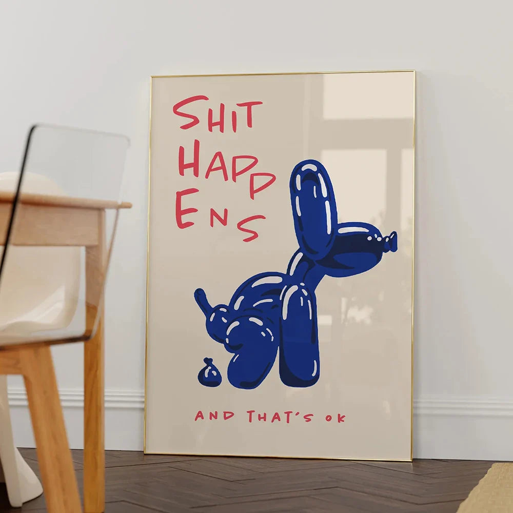 QuirkyFun - Humoristisk vægdekoration Hund ballon