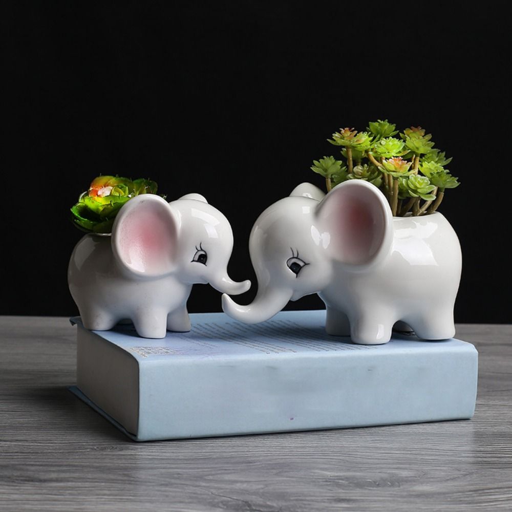ElephantElegance Skulptural Planter – Moderne Dekorativt Elefantinspireret Design